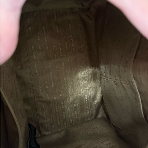 Ralph Lauren Taupe Leather Satchel Handbag with Tassel - Picture 9 of 12